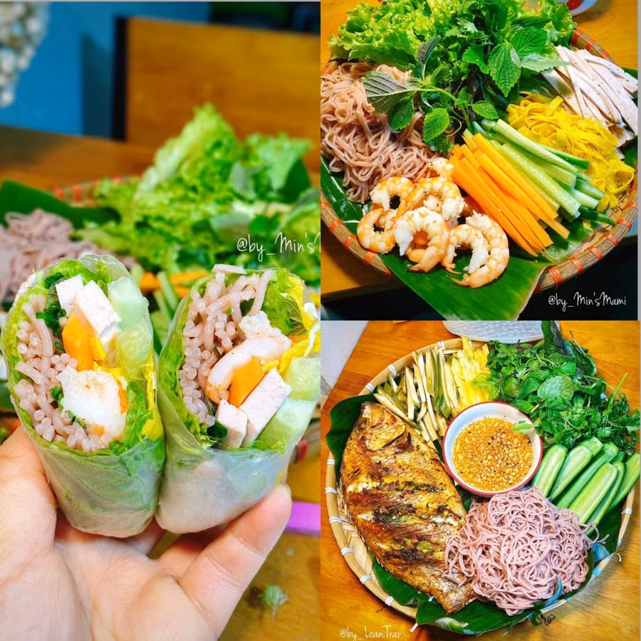 Các món cuốn rất hợp lý cho mùa hè nóng bức, ăn ngon mà không lo béo.