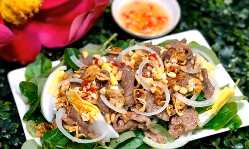Rau càng cua trộn thịt bò dầu giấm ăn đã ngày nghỉ lễ - 3