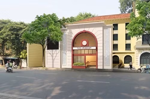 Phối cảnh cửa lên xuống số một, ga ngầm C9. Ảnh:MRB. Phối cảnh cửa lên xuống số một, ga ngầm C9. Ảnh: MRB.
