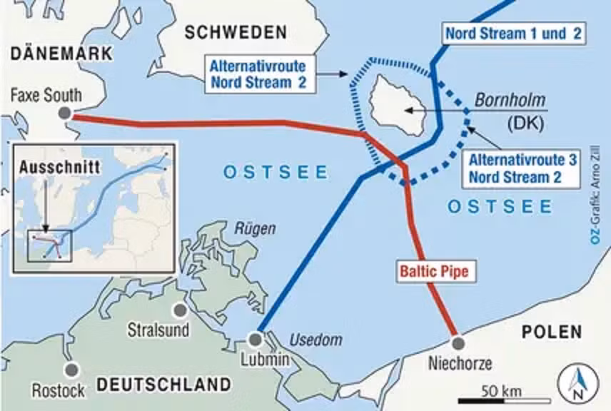 Một ngày sau khi Nord Stream bị phá hoại, tuyến ống Baltic Pipeline đã được vận hành đưa khí đốt Scandinavia đến Ba Lan