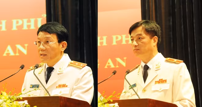 Thứ trưởng Lương Tam Quang và Thứ trưởng Nguyễn Duy Ngọc phát biểu tại buổi lễ.