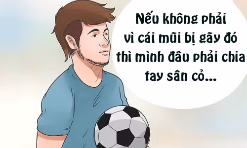 Chia tay sân cỏ vì gãy mũi