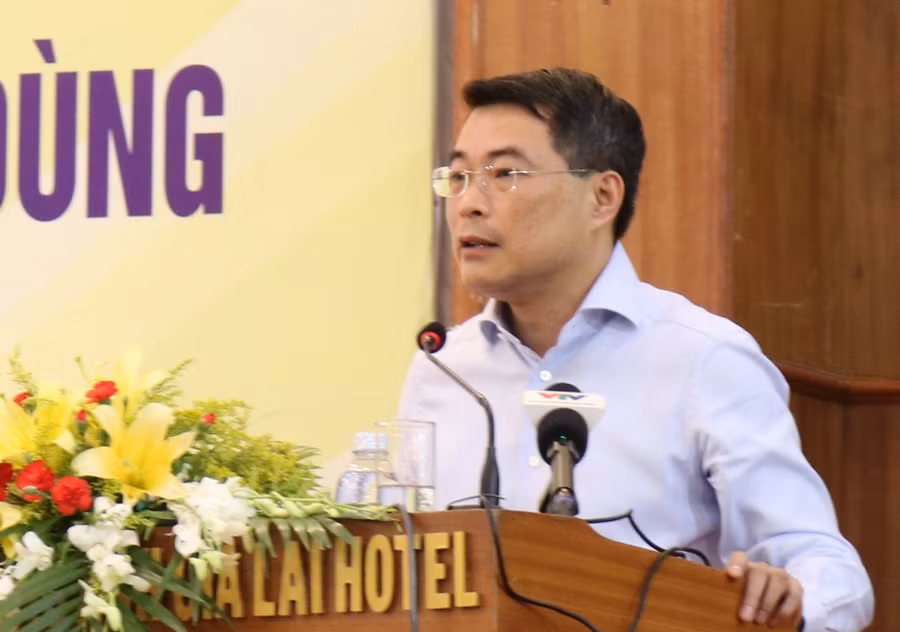 Thống đốc NHNN Lê Minh Hưng phát biểu tại hội nghị. Ảnh VGP/Huy Thắng Thống đốc NHNN Lê Minh Hưng phát biểu tại hội nghị. Ảnh VGP/Huy Thắng
