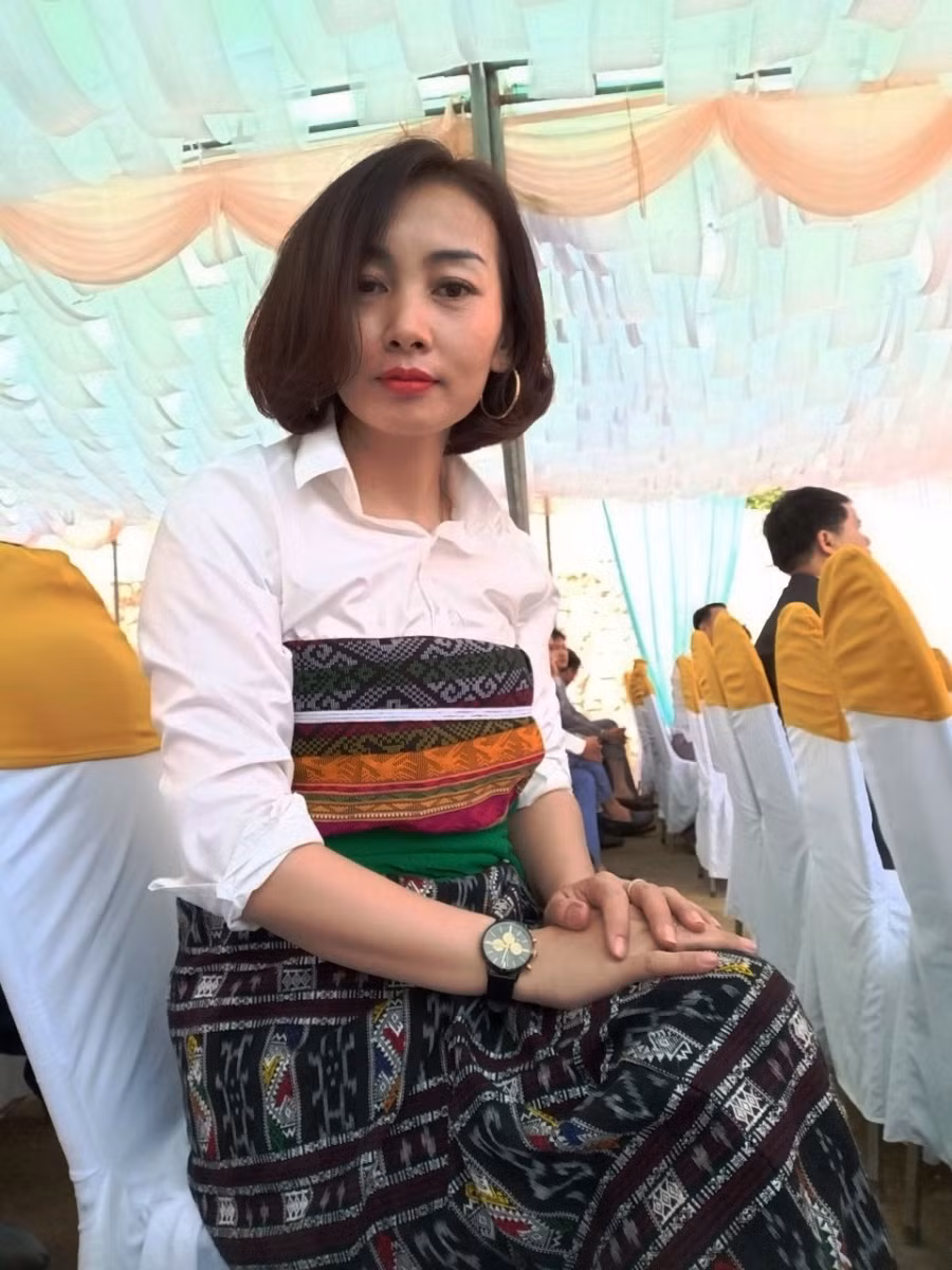 Cô Ngân Thị Thướng - Hiệu trưởng Trường Mầm non Tam Thanh (huyên Quan Sơn, Thanh Hóa).