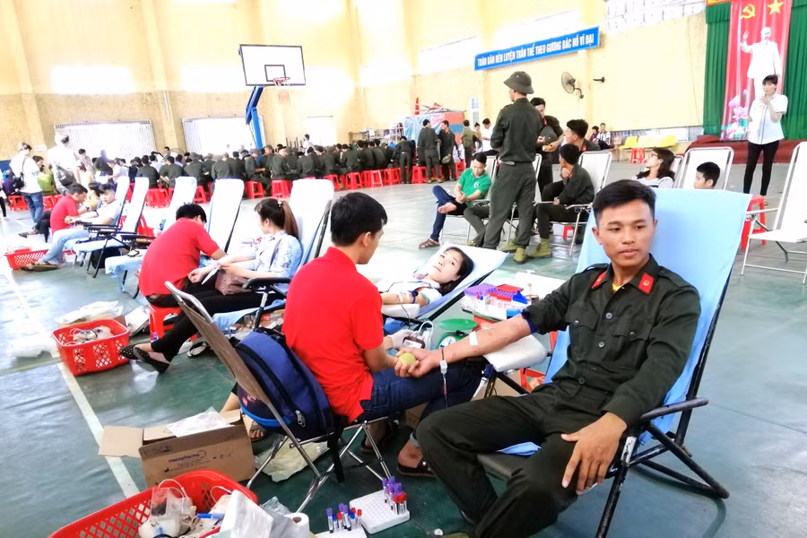 Chiến sĩ nghĩa vụ hiến máu nhân đạo