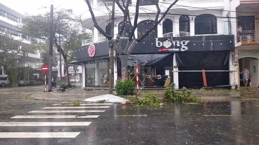 Đà Nẵng: Nước biển tràn bờ, cây cối đổ rạp trong bão ảnh 6