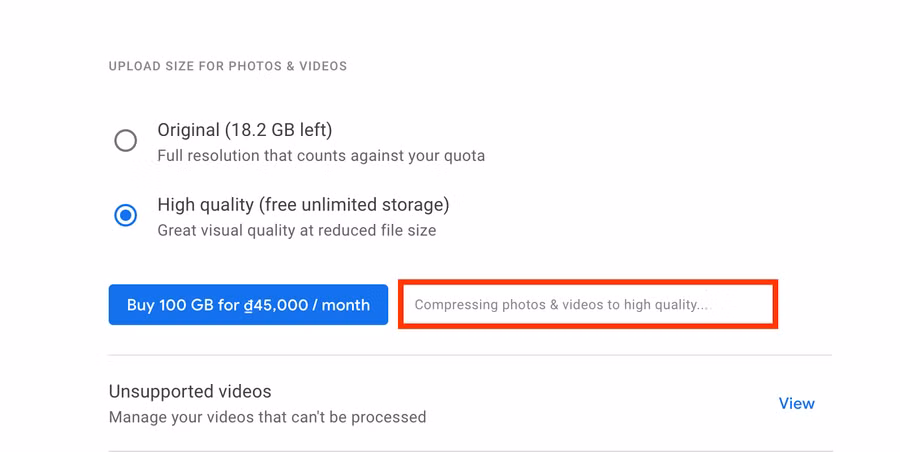 Cách nén ảnh và video trên Google Photos để tiết kiệm không gian lưu trữ
