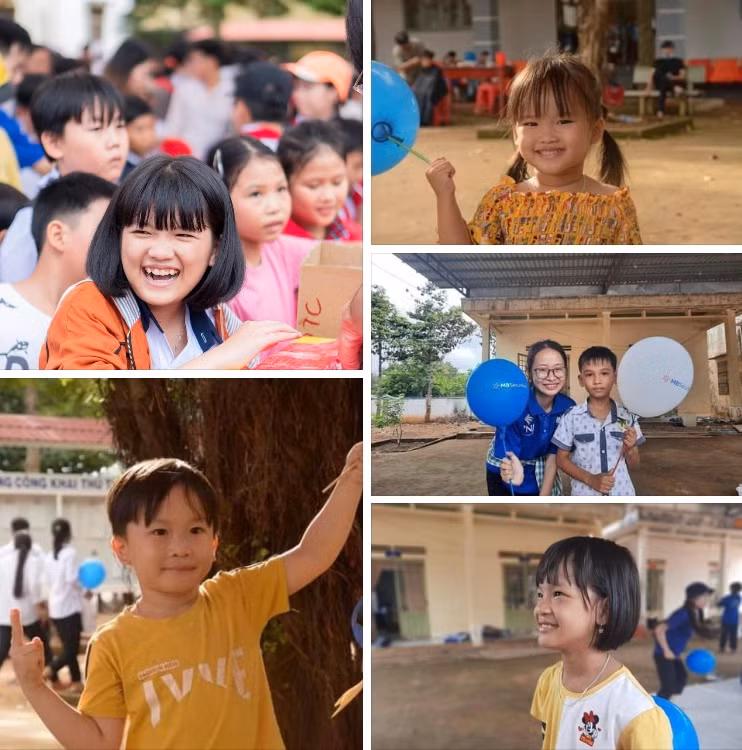 Những ánh mắt đầy niềm vui của trẻ em vùng biên giới Bù Gia Mập sẽ mãi là ký ức đáng nhớ của nữ sinh viên Kiều Mai - Đội CTXH Trường ĐH Kinh tế TP. HCM.
