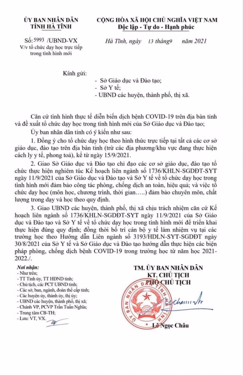Công văn ký ngày 13/9.
