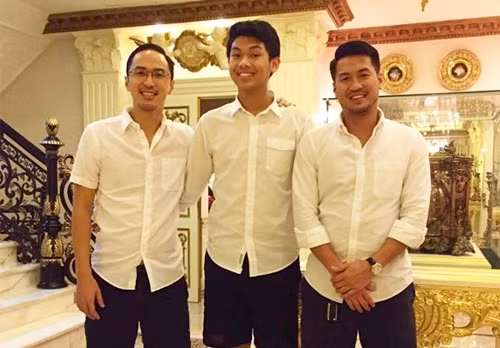 Hiếu Nguyễn cao hơn anh lớn Louis Nguyễn (trái) và Phillip Nguyễn (phải). Hai anh sinh ra và lớn lên ở Philippines nên nói không rành tiếng Việt như em út. Con trai Út cao 1,83 m của cựu diễn viên Thủy Tiên - 9