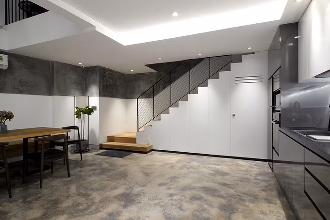 Nhà méo 6 cạnh có phong cách tối giản ở TP HCM