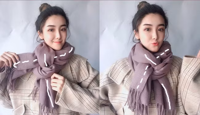 Cách đan xen như thế này mà phần thắt sát cổ nhìn dày dặn hơn nên cũng tăng tối đa hiệu quả giữ ấm cho cơ thể.