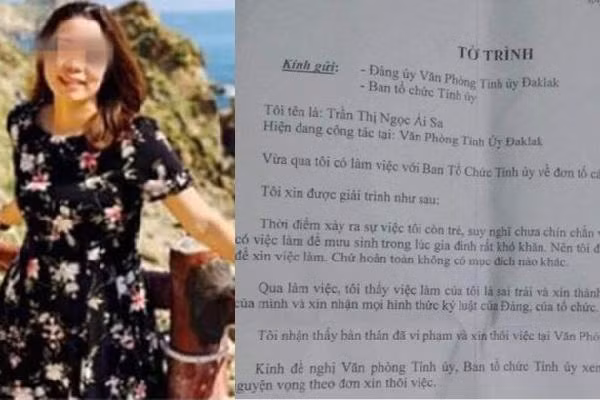 Trưởng phòng Quản Trị - Văn phòng Tỉnh ủy Đắk Lắk cùng bản tường trình thừa nhận việc xài bằng giả để thăng tiến.
