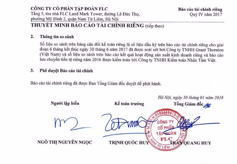 Báo cáo tài chính 2017 của FLC đã được công bố công khai. Báo cáo tài chính 2017 của FLC đã được công bố công khai.
