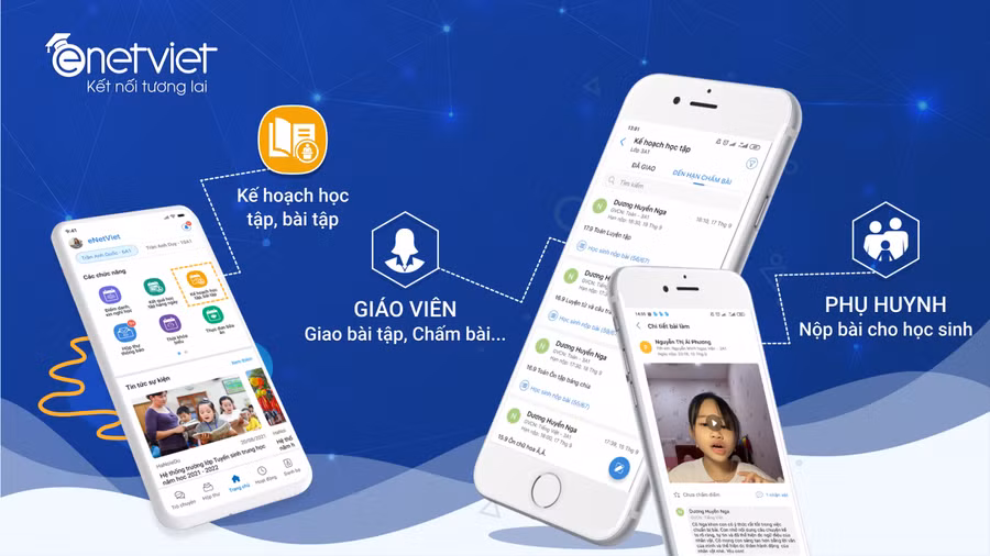 Hình ảnh giao diện tính năng “kế hoạch học” trên ứng dụng eNetViet.