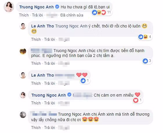 Dòng bình luận của Trương Ngọc Ánh khiến dân tình tin rằng cô chuẩn bị lên xe hoa với bạn trai.