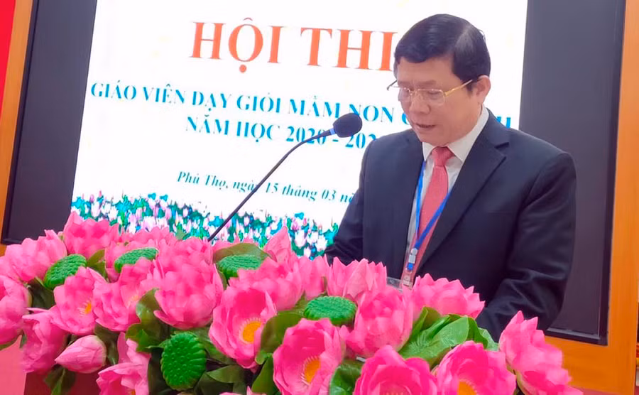 Giám đốc Sở Giáo dục và Đào tạo Phú Thọ Nguyễn Văn Mạnh phát biểu khai mạc Hội thi