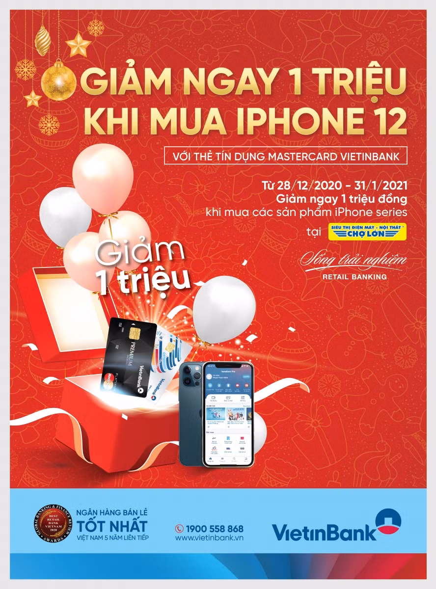 Ưu đãi mịn săn “táo” xịn cùng thẻ tín dụng quốc tế VietinBank Mastercard ảnh 1