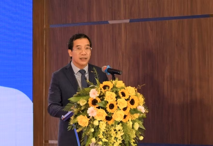 Ông Lưu Trung Thái phát biểu tại Lễ khai trương MB Điện Biên.