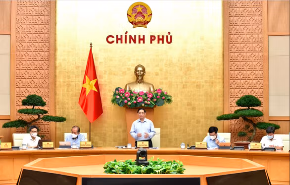 Thủ tướng Phạm Minh Chính phát biểu tại phiên họp Chính phủ - Ảnh: VGP/Nhật Bắc
