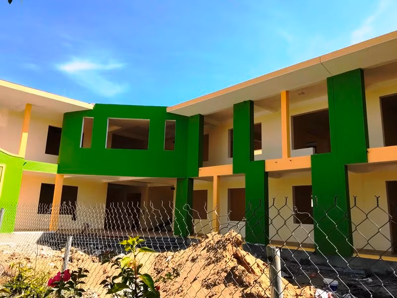 Dãy nhà 2 tầng Trường Mầm non Cẩm Thành được xây dựng trong năm học 2019 – 2020.
