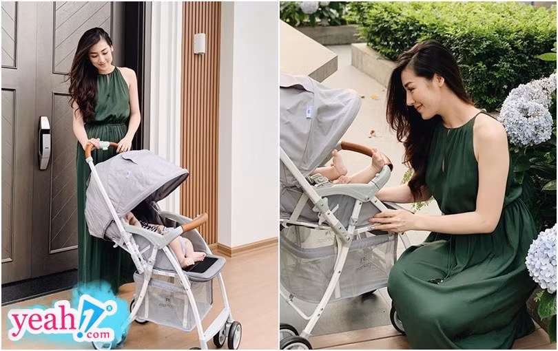Á Hậu Tú Anh đưa con đi dạo cũng sang chảnh và xinh đẹp hết cỡ