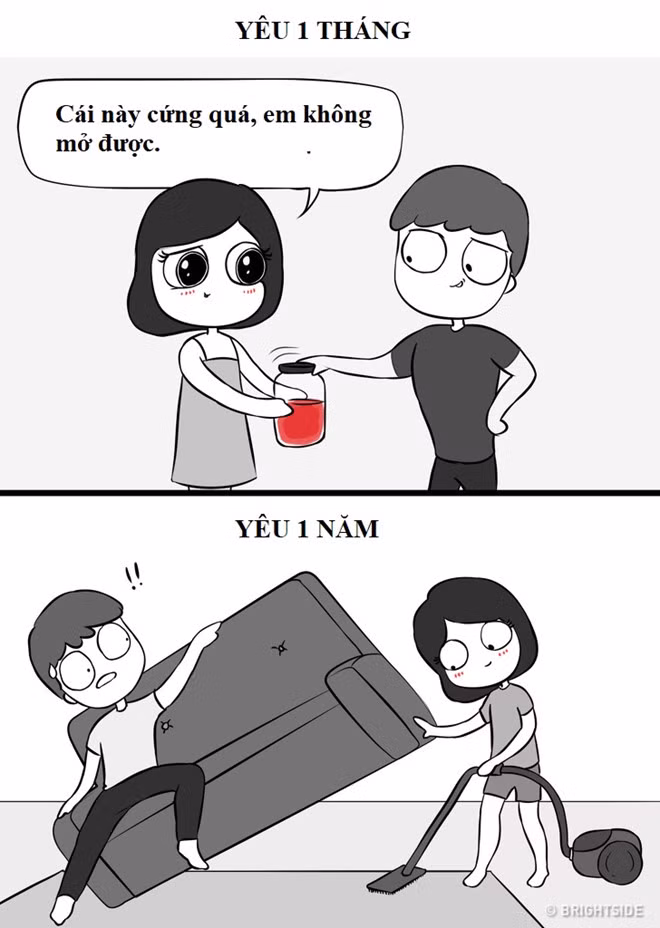 Tranh vui: Yêu một tháng và một năm khác nhau thế nào? hình ảnh 7 Tranh vui: Yeu mot thang va mot nam khac nhau the nao? hinh anh 7