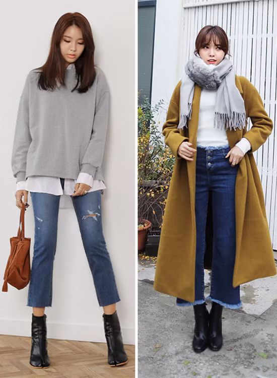 Xu hướng quần jeans lửng lơ này thực chất không chỉ được lòng mỗi Kim Hye Jin. Đây là trào lưu đang rất "đắt khách" ở Hàn Quốc, được nhiều cô gái mê tít mùa đông này. gioi-tre-viet-sot-mot-jeans-lung-lo-kieu-han-1