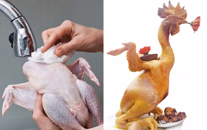 Luộc gà cúng ngon, da vàng óng không bị nứt thì hãy luộc trong mức lửa lớn, đến khi nước sôi lên thì hạ nhỏ lửa để nước sôi từ từ