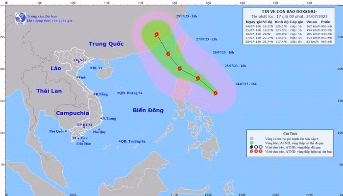 Đường đi của bão DOKSURI. Đường đi của bão DOKSURI.