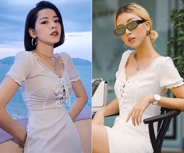 Chiếc váy trắng này được cả hai sắm từ một thương hiệu Việt, với cách mix phụ kiện khá giống nhau nhưng lại tạo ra style khác biệt.
