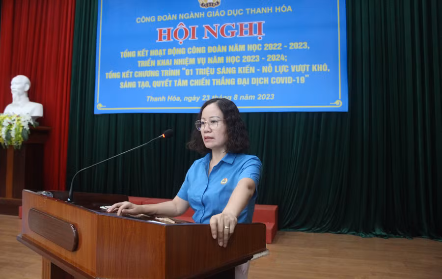 Bà Trịnh Thị Hoa - Phó Chủ tịch thường trực Liên đoàn Lao động tỉnh Thanh Hóa. Ảnh: LT. Bà Trịnh Thị Hoa - Phó Chủ tịch thường trực Liên đoàn Lao động tỉnh Thanh Hóa. Ảnh: LT.