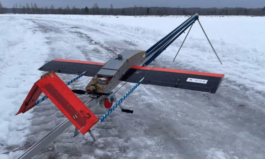 Nguyên mẫu UAV Privet-82 trong quá trình thử nghiệm trên chiến trường. Ảnh: Oko.
