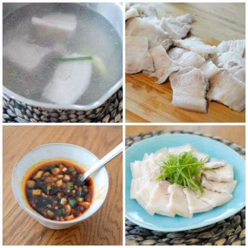 Biến tấu thịt ba chỉ luộc sốt tỏi tuyệt ngon ảnh 1