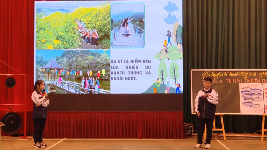 Học sinh được tìm hiểu về kiến thức văn hóa của quê hương mình trong bài giảng.
