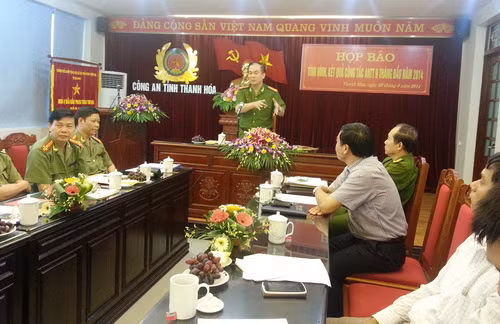 Công an tỉnh Thanh Hóa tổ chức họp báo chiều 29/8.