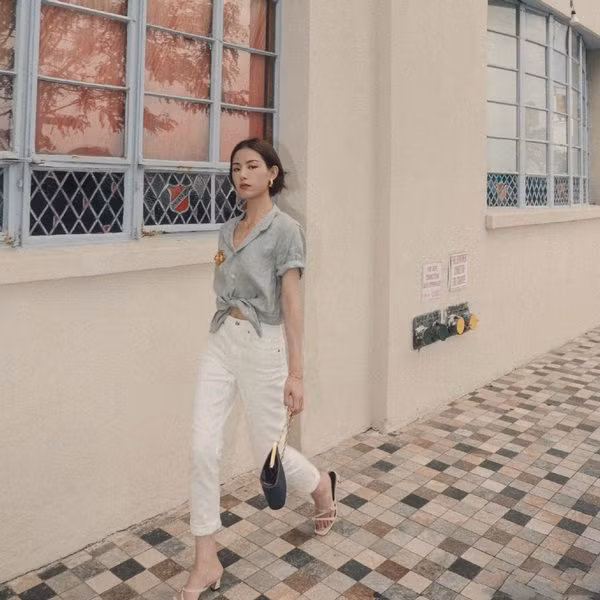 Các cách diện áo sơ mi khiến chị em cực cuốn hút trong mắt đồng nghiệp ảnh 15 Đổi gió” cách diện áo sơ mi, chị em có ngay vẻ ngoài cực cuốn hút trong mắt đồng nghiệp-15