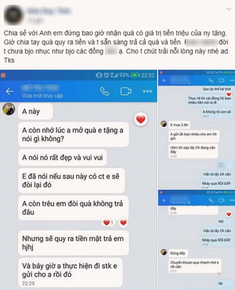 Thiếu tiền lấy chồng, cô nàng bất chấp nhắn tin đòi quà người yêu cũ-1