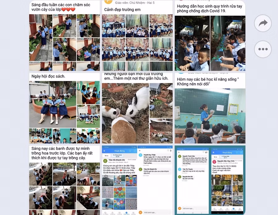 Các hoạt động thường xuyên trên ứng dụng liên lạc điện tử eNetViet của trường Tiểu học Phước Bình, (Quận 9, TP. HCM)