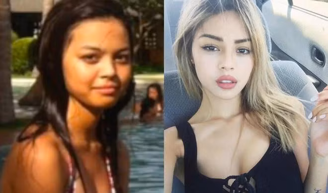 Trên trang cá nhân có 3,8 triệu lượt theo dõi, "hot girl môi tều" Lily Maymac thường đăng những bức hình sang chảnh, khoe khéo vóc dáng gợi cảm của mình. Dù là biểu tượng nhan sắc nổi danh châu Á, cô cũng không thoát khỏi việc bị dân mạng "đào mộ" hình ảnh "mộc mạc" khi mới vào nghề. Nhan sac gay bat ngo cua dan hot girl thoi chua noi tieng hinh anh 7