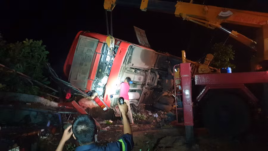 Hiện trường vụ tai nạn.