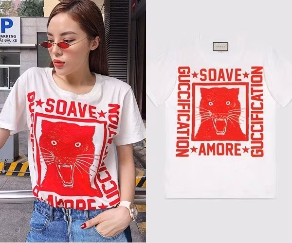 Cũng đến từ nhà mốt Gucci nhưng item in hình hổ này lại có giá $620 ~ 14 triệu đồng.