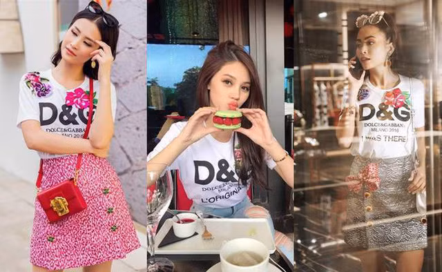  Đây là một thiết kế áo phông của D&G, nổi bật với những bông hoa thêu nổi được bán với giá khá chát 28,5 triệu đồng. 