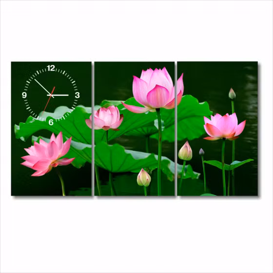 Dyvina 3T3050-4 đồng hồ tranh Sen...