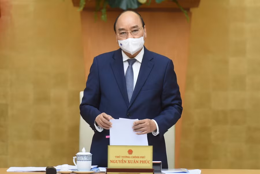 Thủ tướng Nguyễn Xuân Phúc kết luận cuộc họp giao ban của Thường trực Chính phủ về tình hình Tết và phòng chống COVID-19. Ảnh: VGP/Quang Hiếu
