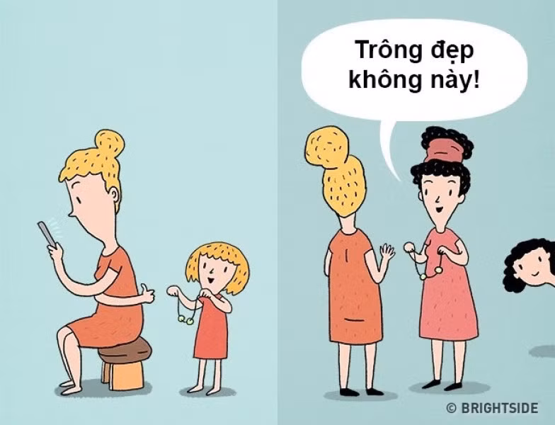 Bất kì thành quả nào của con cha mẹ đều nên quan tâm và trân trọng. Bằng cách này, trẻ sẽ được khuyến khích để sáng tạo và phát triển bằng khả năng tốt nhất của chúng.