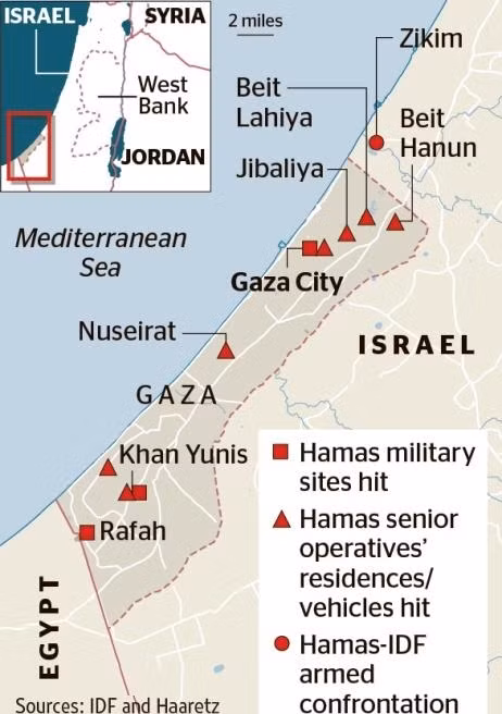 Các hệ thống Iron Dome của Israel chủ yếu được triển khai nhằm vào dải Gaza
