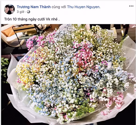 Nam diễn viên kỉ niệm tròn 10 tháng ngày cưới với bà xã.