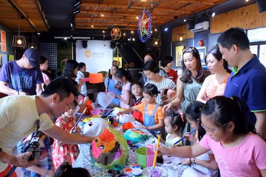 Trung thu xưa được tổ chức ở Bảo tàng Dân tộc học Việt Nam trong nhiều năm qua. Ảnh: TG