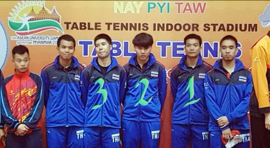Các vận động viên Thái Lan tại 19th ASEAN University Games, trong đó vận động viên số 1 và 3 vừa giành huy chương tại SEA Games và ASIAD mới đây.